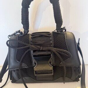 NWT STEVE MADDEN BDIEGO SATCHEL CROSSBODY BAG BLACK ATHLETIC INSPIRED